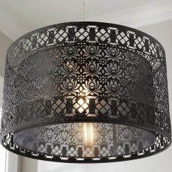 Filigree Lotus Metal Shade Pendant