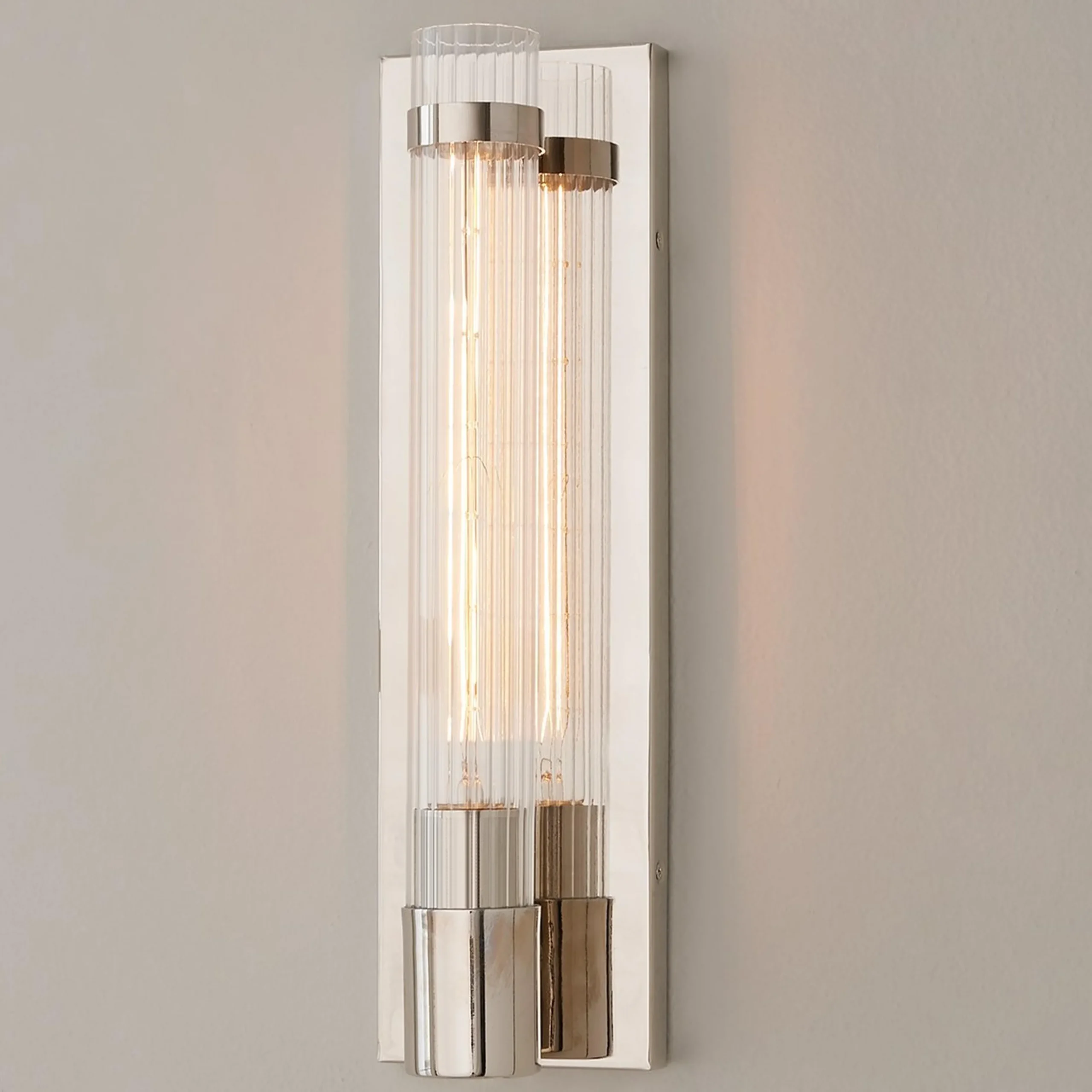 Fluted Cylinder Glass Sconce