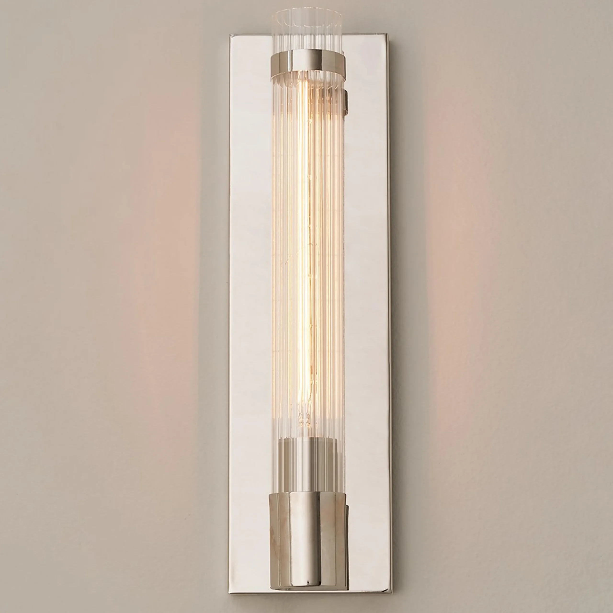 Fluted Cylinder Glass Sconce