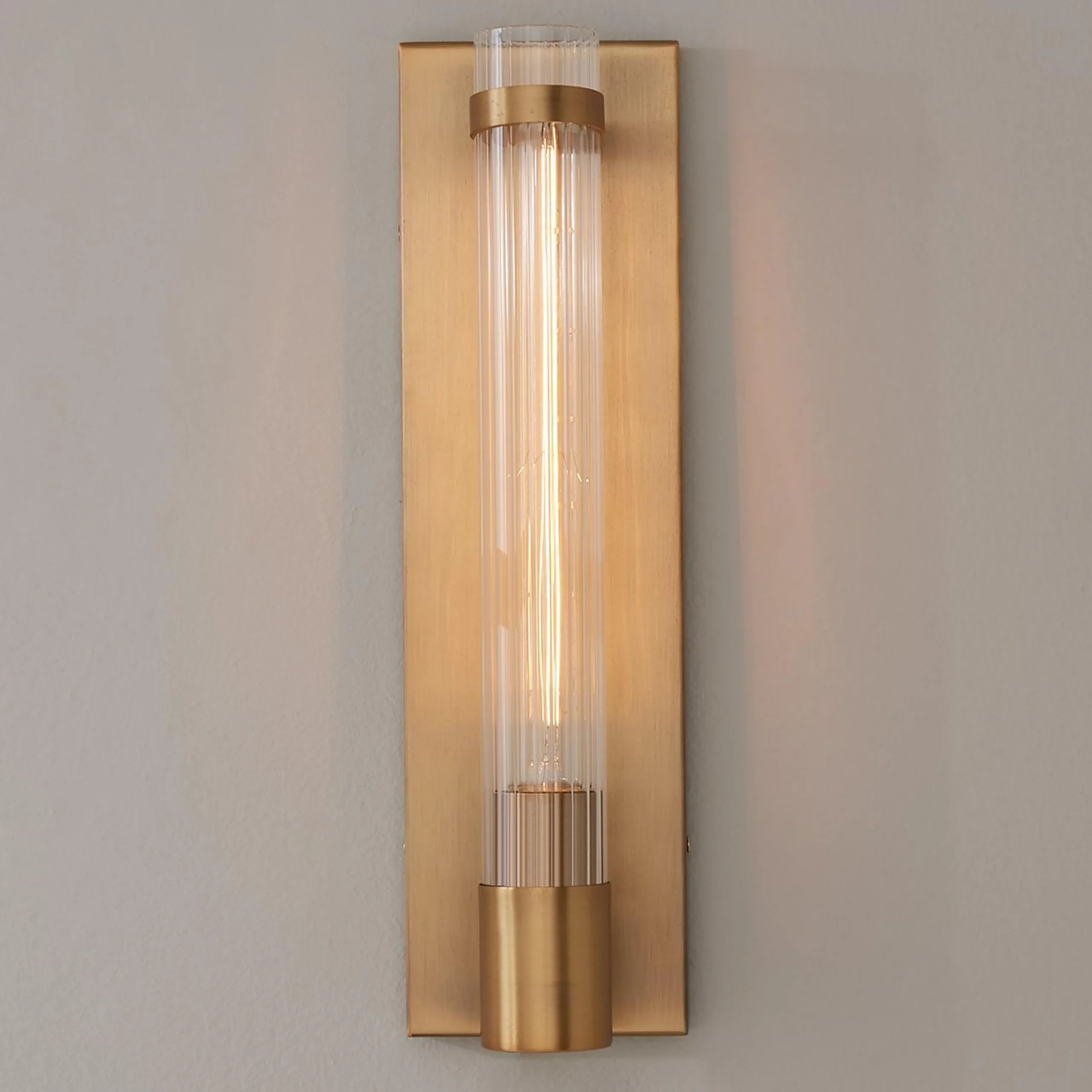 Fluted Cylinder Glass Sconce