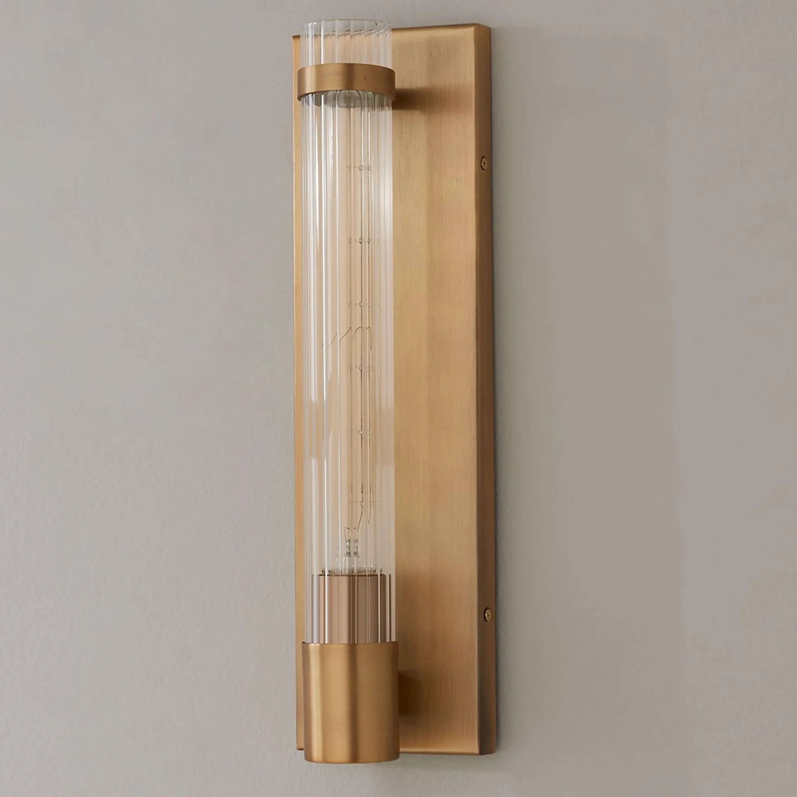 Fluted Cylinder Glass Sconce