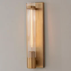 Fluted Cylinder Glass Sconce