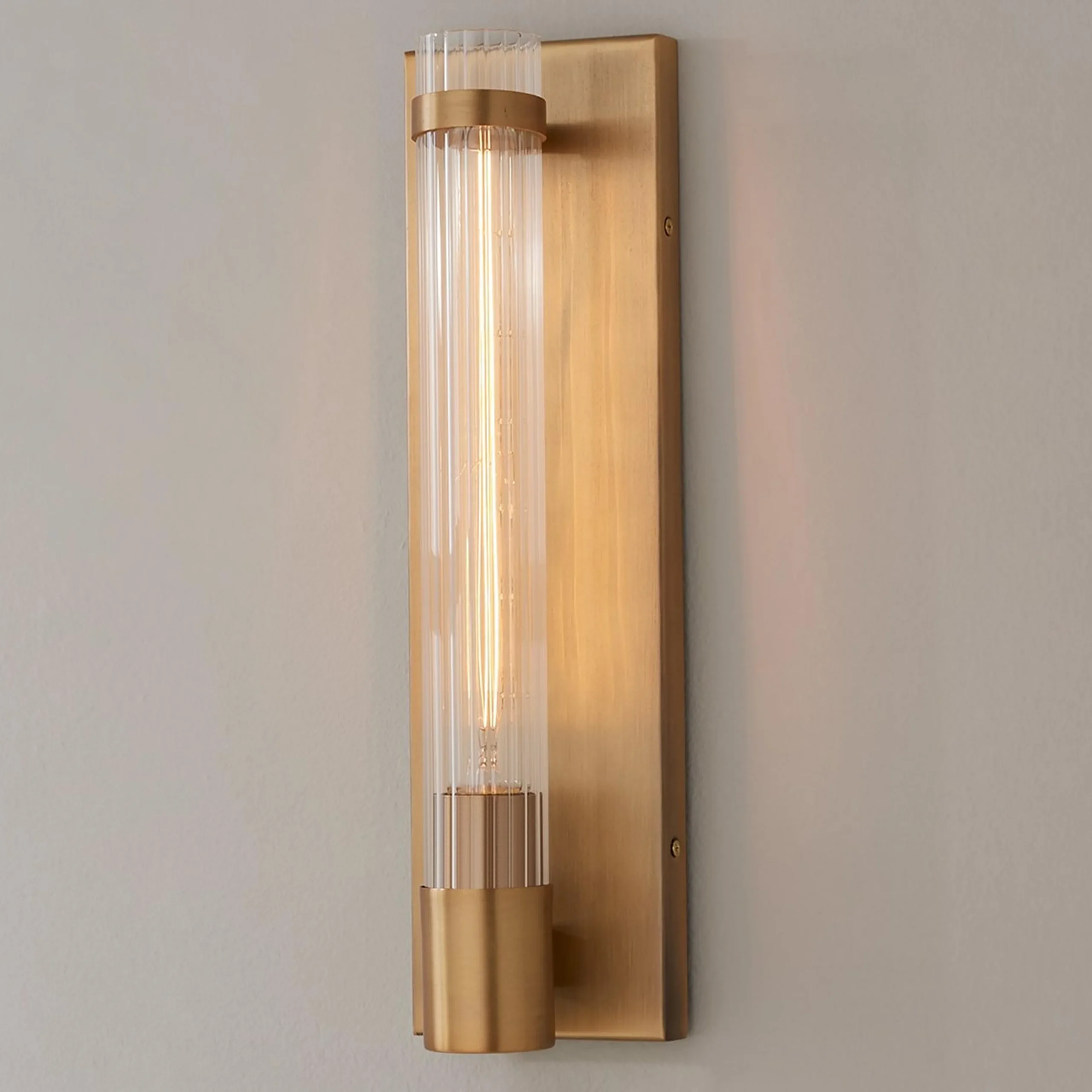 Fluted Cylinder Glass Sconce
