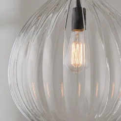 Fluted Globe Pendant