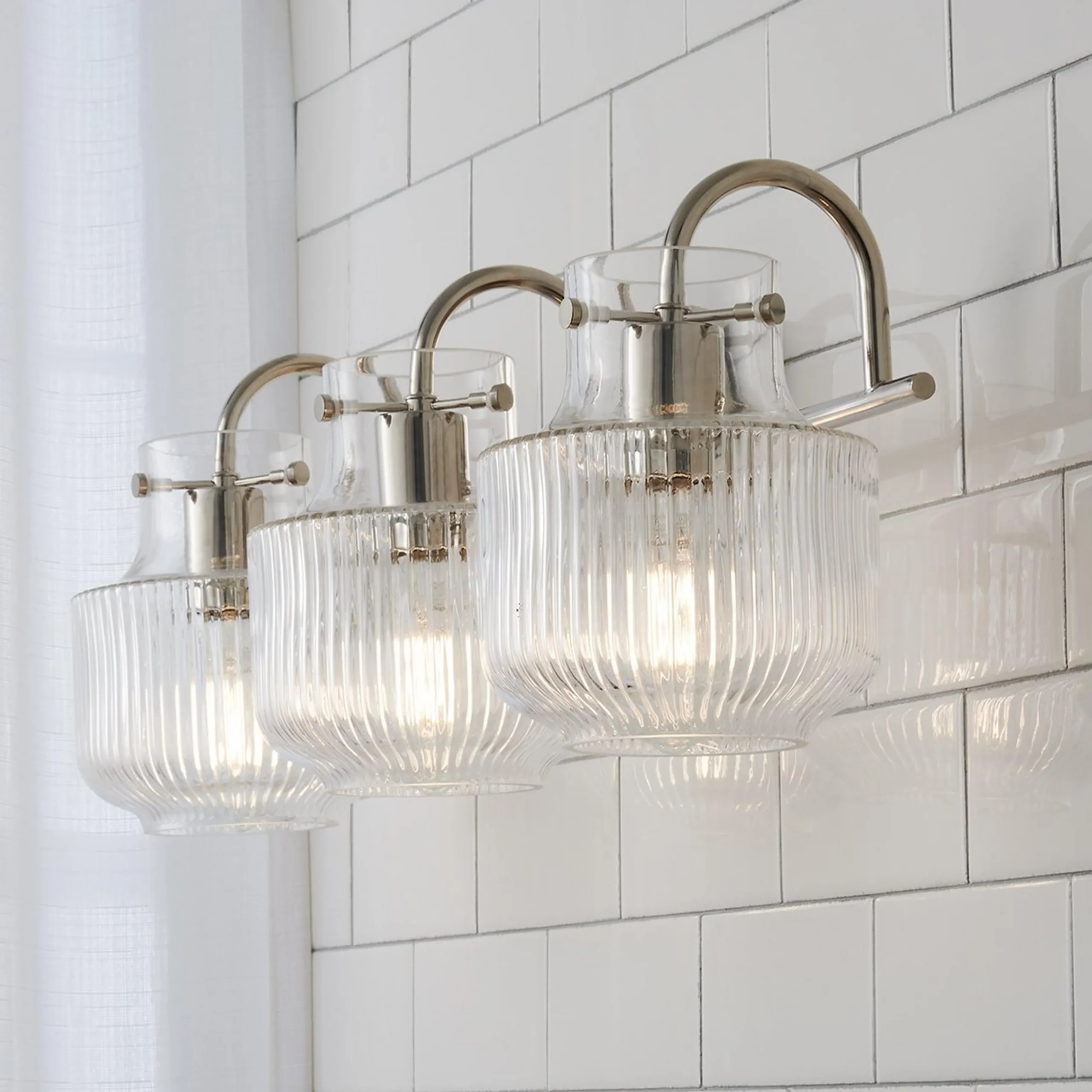 Fluted Tulip Vanity Light - 3 Light