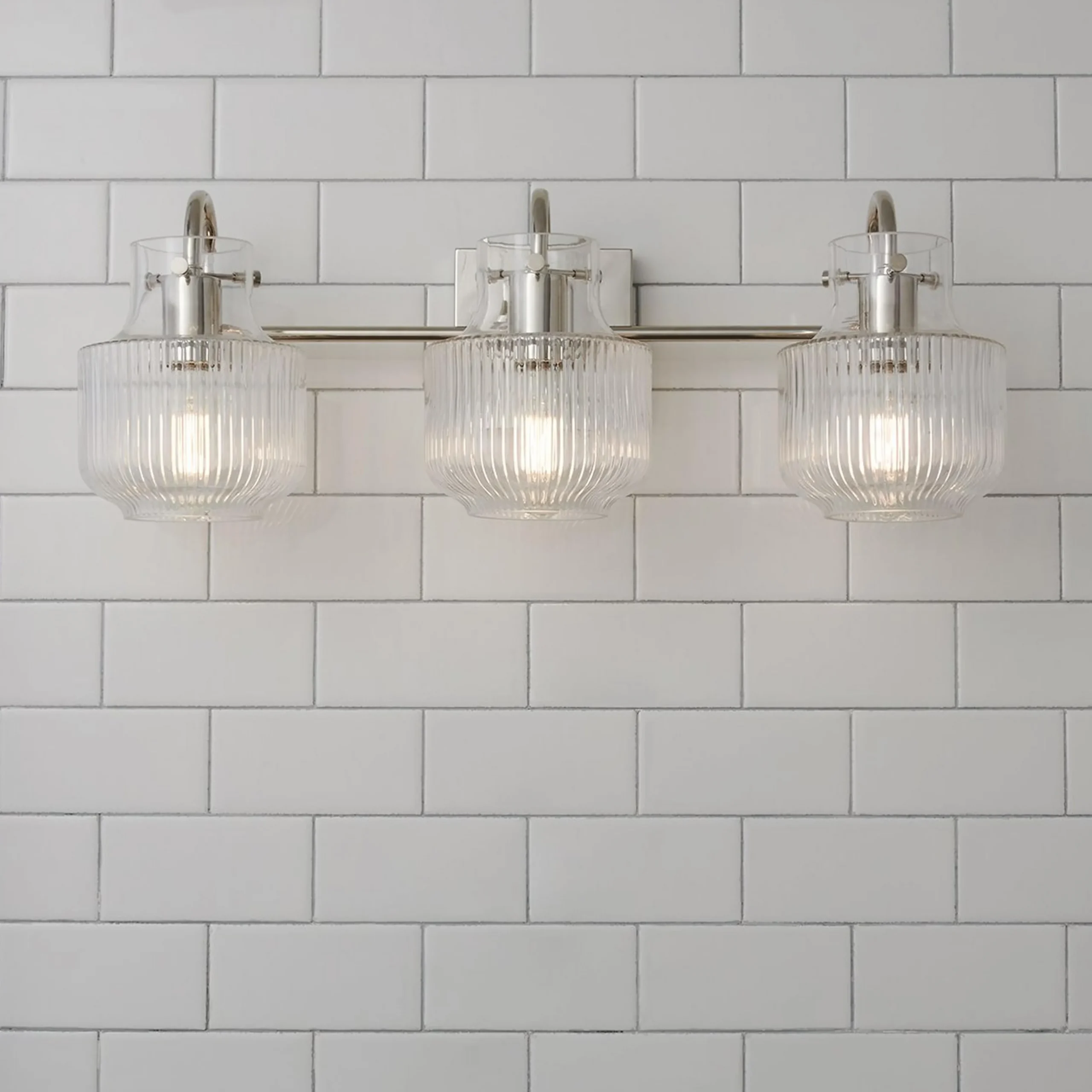 Fluted Tulip Vanity Light - 3 Light