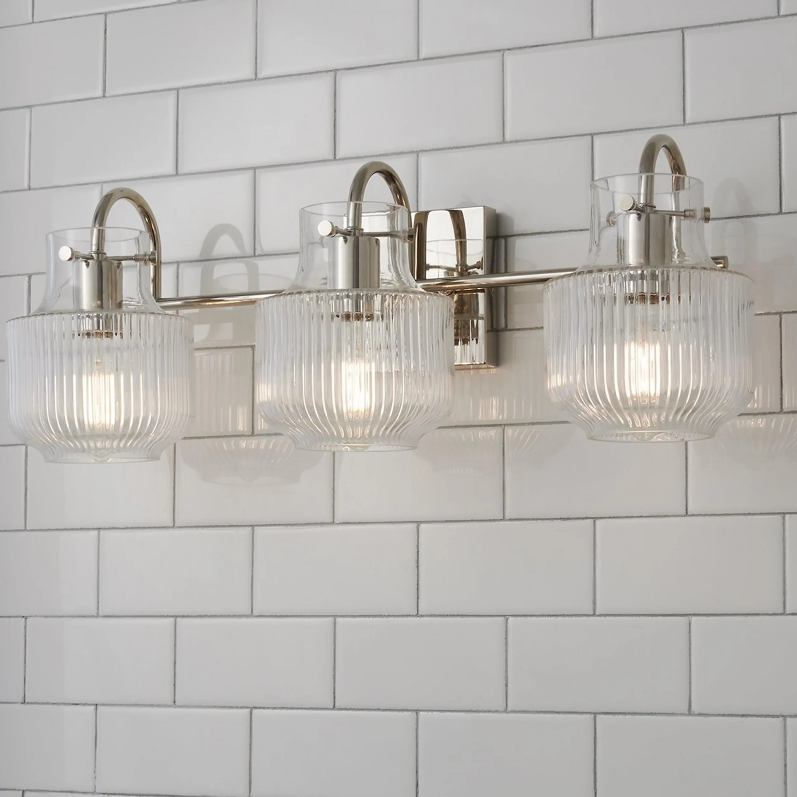 Fluted Tulip Vanity Light - 3 Light