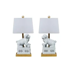 Foo Dog Lamps - Pair