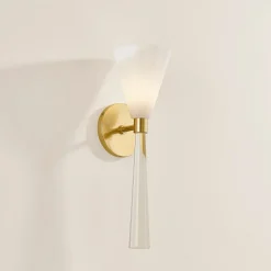 Frosted Plume Bath Sconce