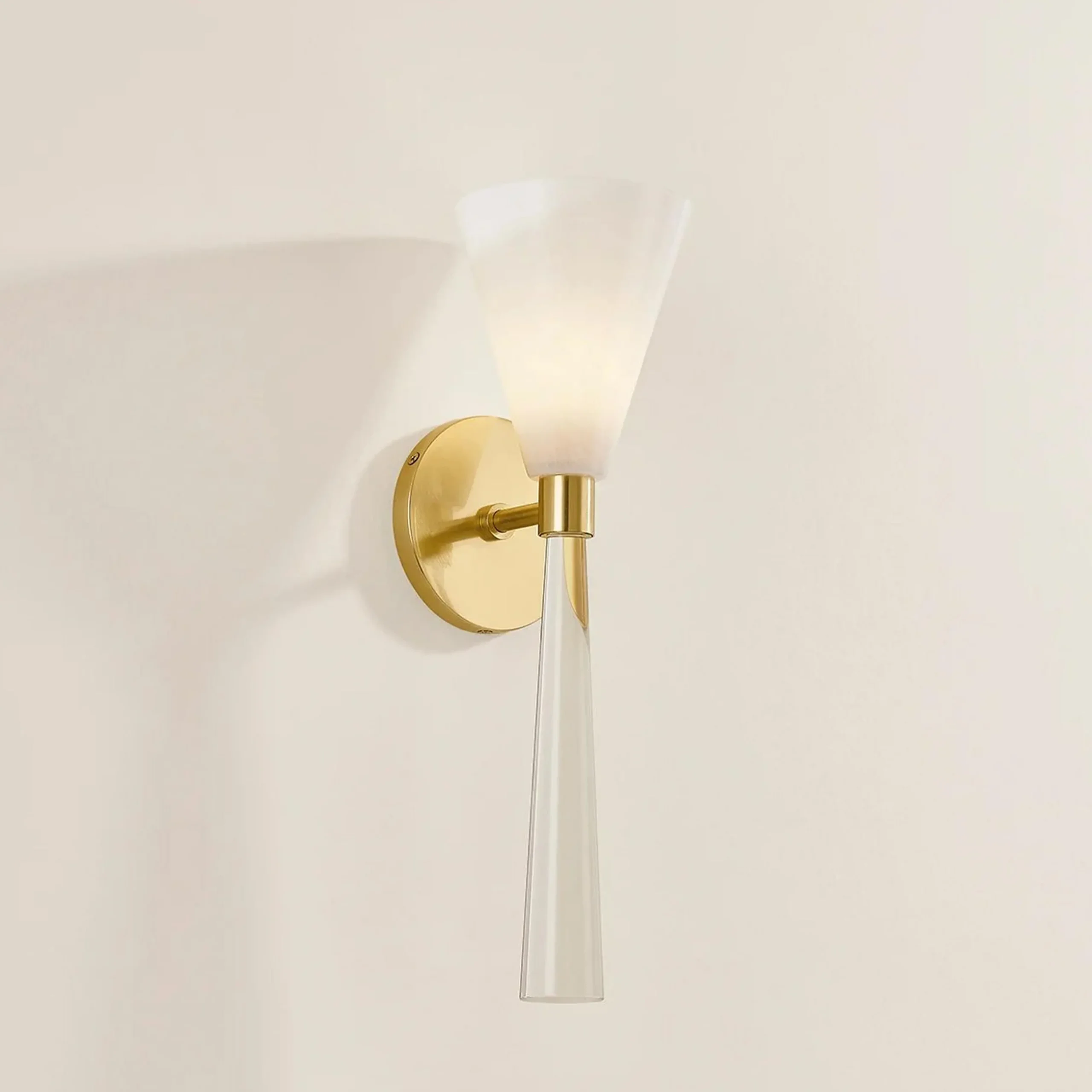 Frosted Plume Bath Sconce