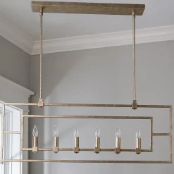 Geometric Double Frame Linear Chandelier