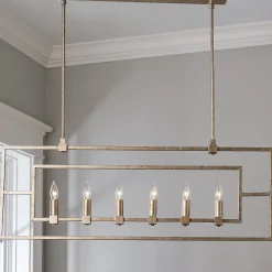 Geometric Double Frame Linear Chandelier