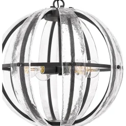 Glass Layered Sphere Chandelier