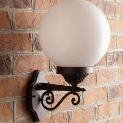 Globe and Filigree Outdoor Sconce