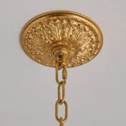 Gold Leaf and Crystal Chandelier - Small