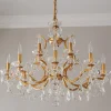 Gold Leaf and Crystal Chandelier - Large