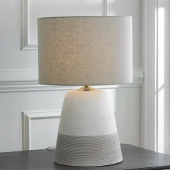 Grooved Concrete Table Lamp