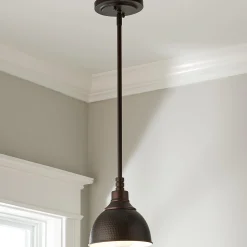 Hammered Metal Pendant Light - Small