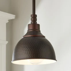Hammered Metal Pendant Light - Small