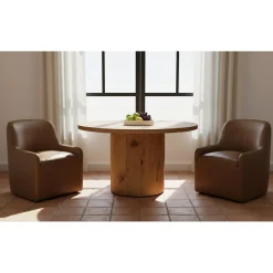 Hecuba Rolling Dining Chair - Leather