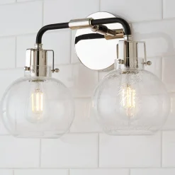 Hinley Seeded Glass Vanity Light - 2 Light