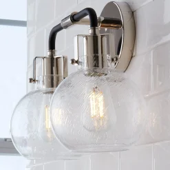Hinley Seeded Glass Vanity Light - 2 Light