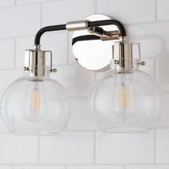 Hinley Seeded Glass Vanity Light - 2 Light