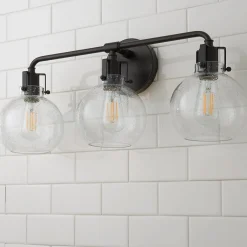 Hinley Seeded Glass Vanity Light - 3 Light