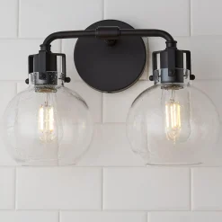Hinley Seeded Glass Vanity Light - 2 Light