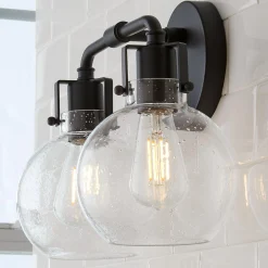 Hinley Seeded Glass Vanity Light - 2 Light