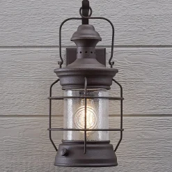 Historic Rusted Lantern Outdoor Sconce - Medium