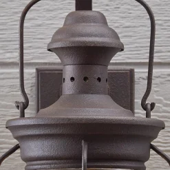 Historic Rusted Lantern Outdoor Sconce - Medium