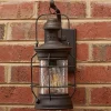 Historic Rusted Lantern Outdoor Sconce - Small
