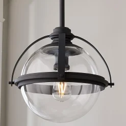 Industrial Banded Globe Pendant - Small