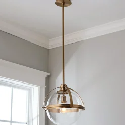 Industrial Banded Globe Pendant - Medium
