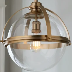 Industrial Banded Globe Pendant - Medium