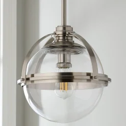 Industrial Banded Globe Pendant - Small