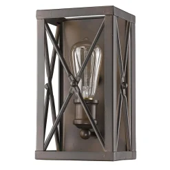 Industrial Cross Framed Box Sconce
