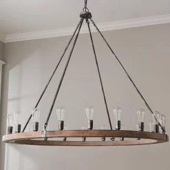 Industrial Farmhouse Ring Chandelier - 20 Light
