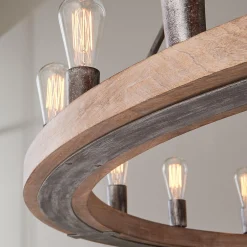 Industrial Farmhouse Ring Chandelier - 20 Light