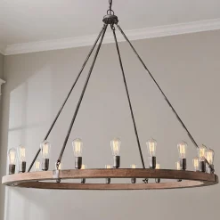 Industrial Farmhouse Ring Chandelier - 20 Light