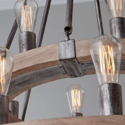 Industrial Farmhouse Ring Two-Tier Chandelier - 24 Light