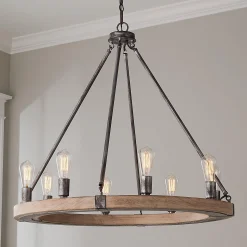 Industrial Farmhouse Ring Chandelier - 8 Light