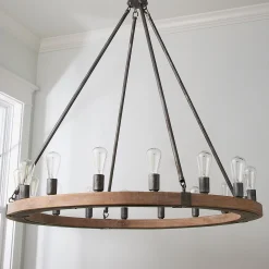 Industrial Farmhouse Ring Chandelier - 16 Light
