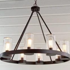 Industrial Indoor/Outdoor Round Chandelier