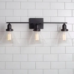 Industrial Triangle Shade Vanity Light - 3 Light