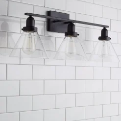Industrial Triangle Shade Vanity Light - 3 Light