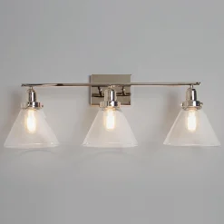 Industrial Triangle Shade Vanity Light - 3 Light