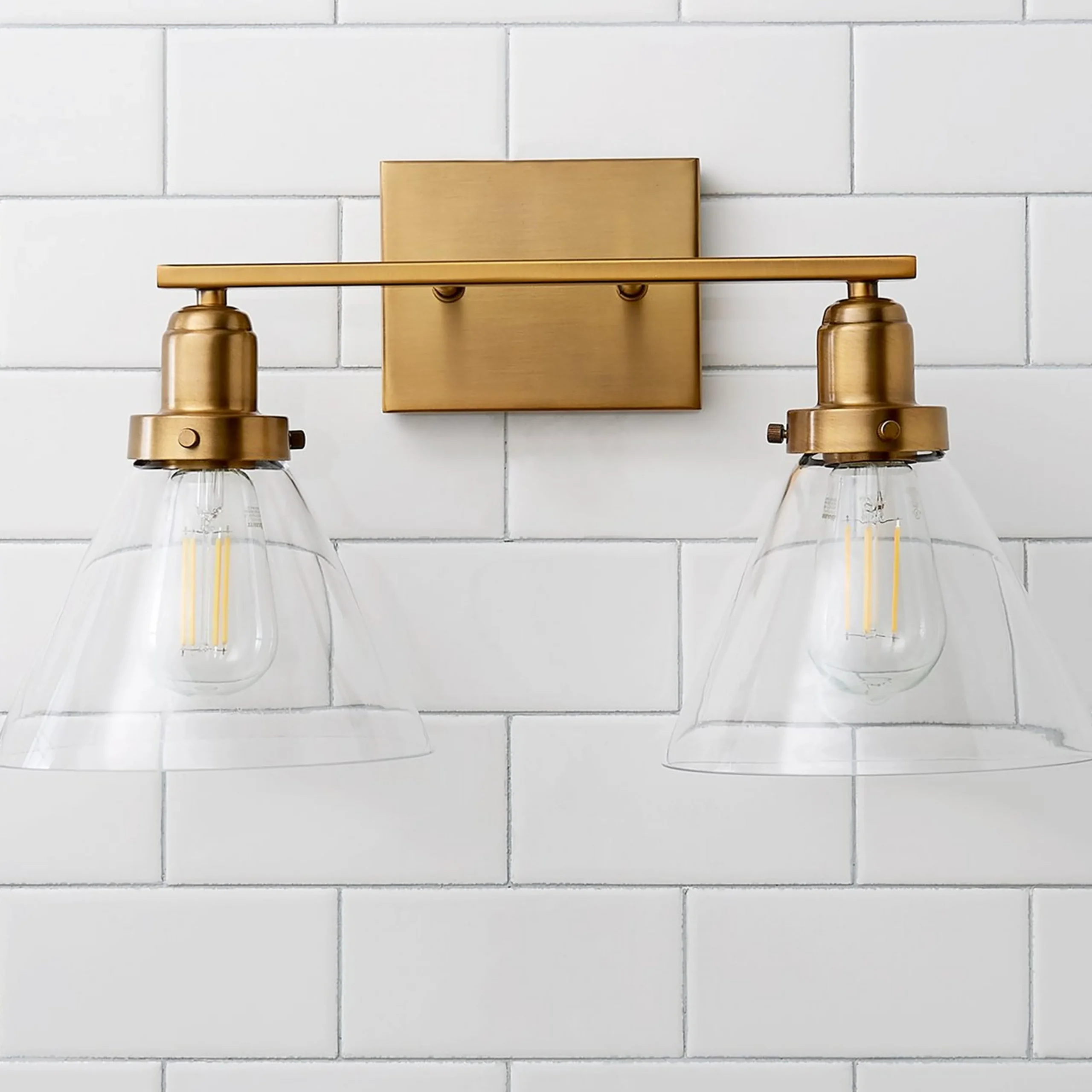 Industrial Triangle Shade Vanity Light - 2 Light