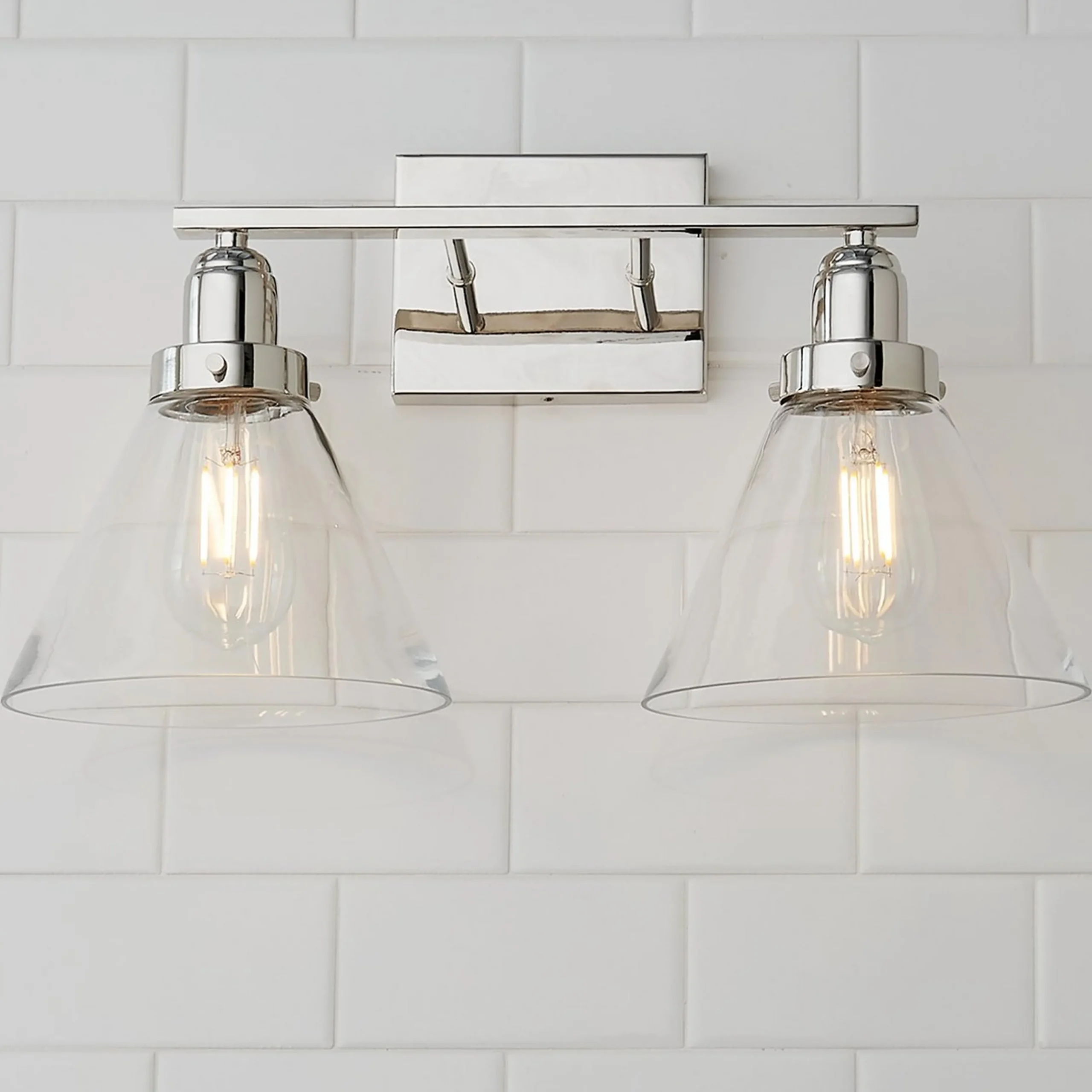 Industrial Triangle Shade Vanity Light - 2 Light